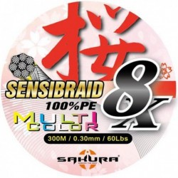 HILO TRENZADO SAKURA X8 MULTICOLOR 300 M