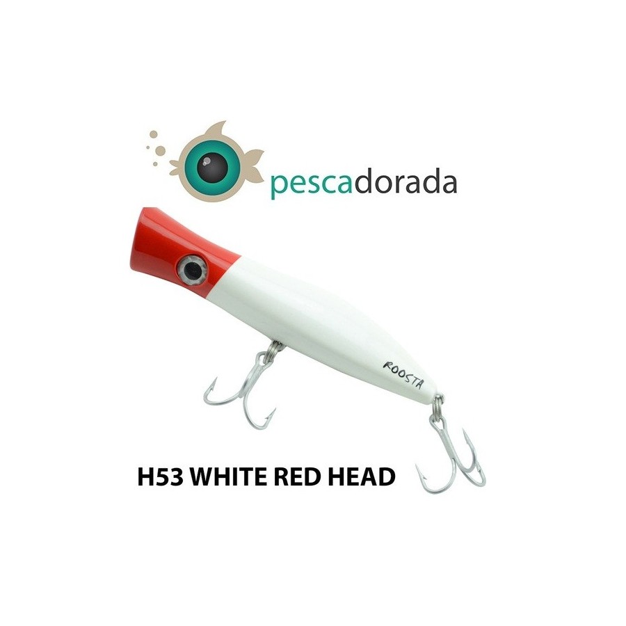 Halco Roosta Popper 105 mm 30 gr Color:h53 White Redhead