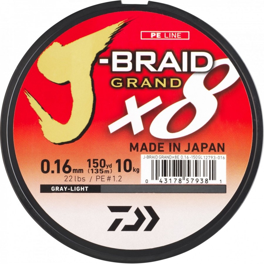 Hilo Trenzado Daiwa J-Braid Grand X8 270 metros Gris
