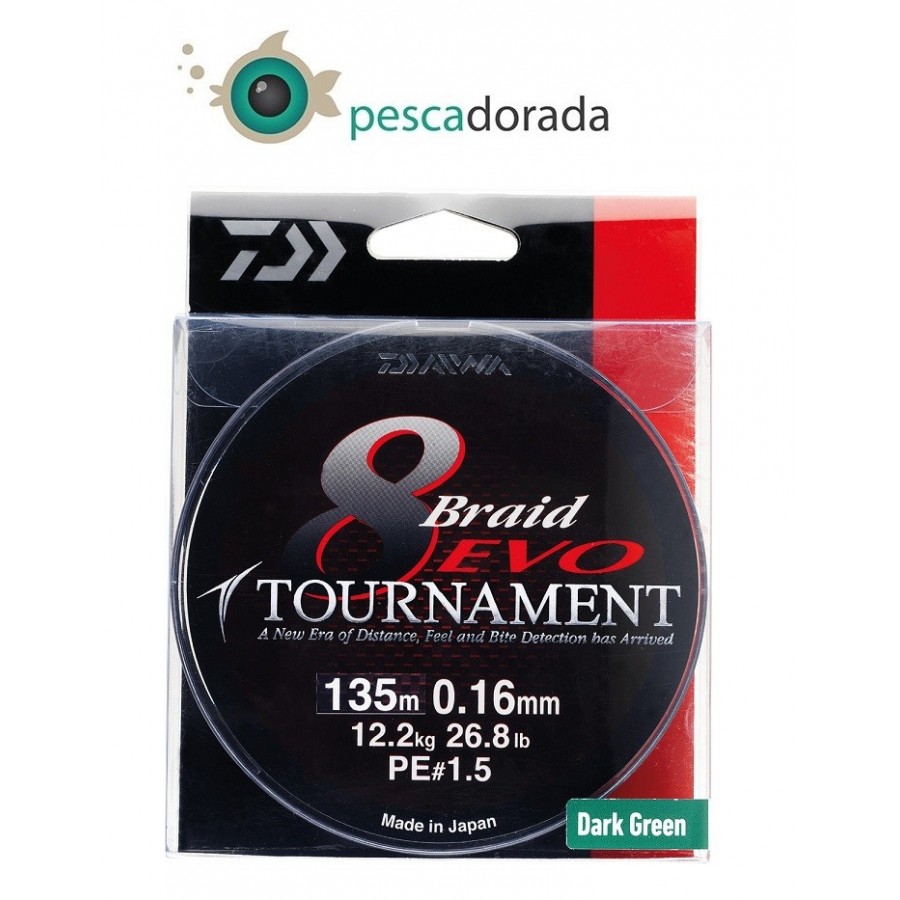 Trenzado Daiwa Tournament 8 Braid Evo 1000m Verde Oscuro