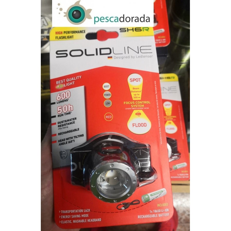 Ledlenser Linterna Frontal Recargable SolidLine SH6R