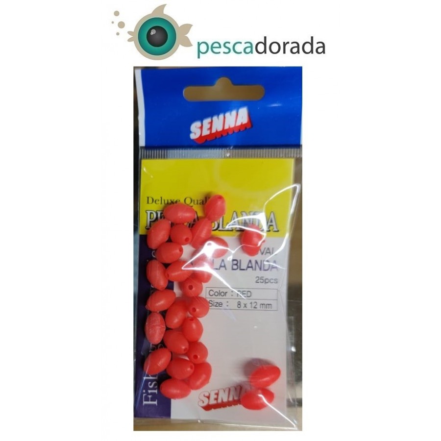 Senna Perla Blanda Oval 8x12mm Color: Rojo