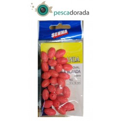Senna Perla Blanda Oval 10x14mm Color: Rojo