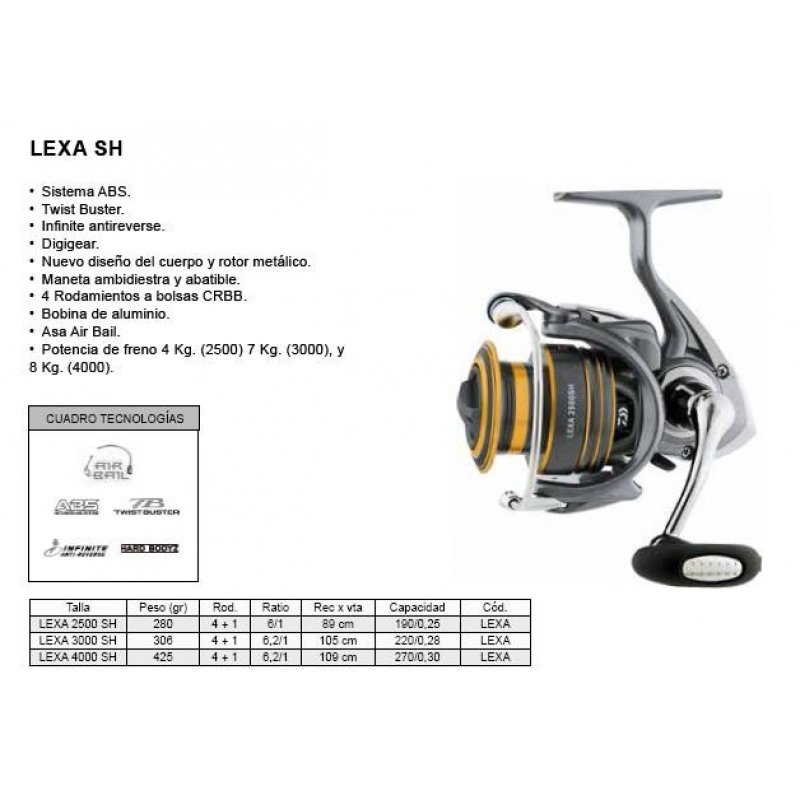 daiwa lexa 2500sh