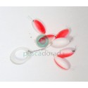 Perlas Flotantes MIKADO Ovaladas Blanco Rojo