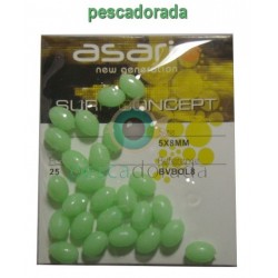 Perlitas Perforadas Fluorescentes Asari 5x8 mm